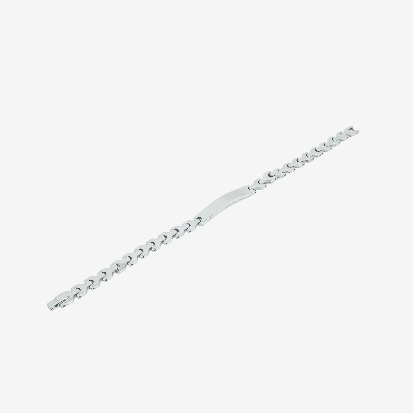 Bracciale Acciaio silver con piastra per incisione personalizzata