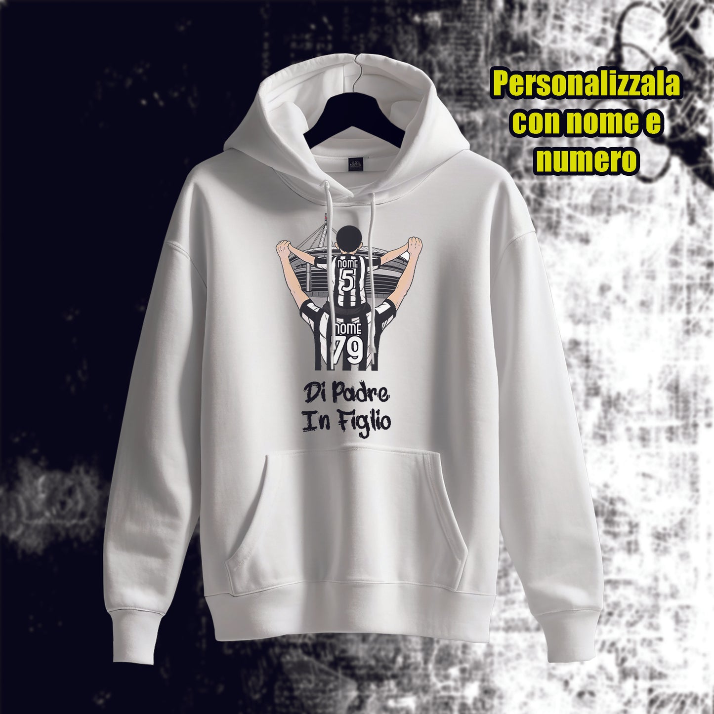 Felpa Di padre in figlio/a bianco neri