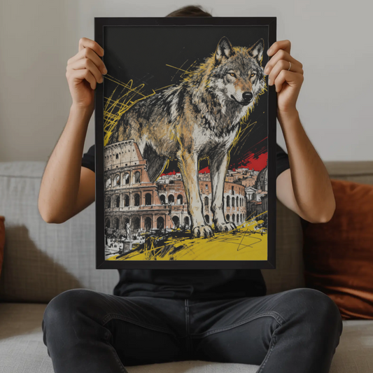 Poster Colosseo giallorosso