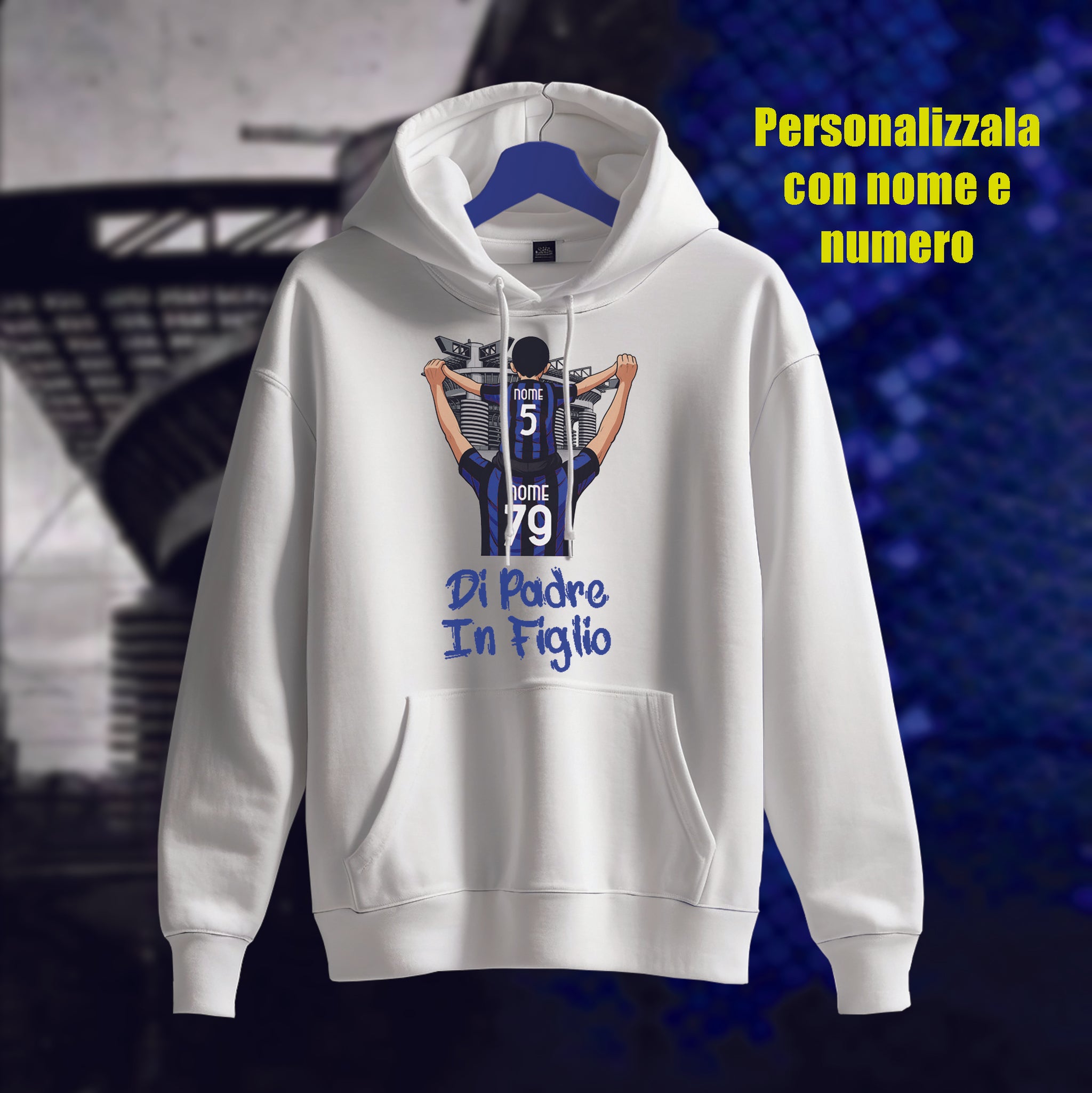 Maglia Interisti Neroblu Personalizzabile - Padre E Figlio/Figlia, T-shirt Ufficiale Da Calcio - Foto 2