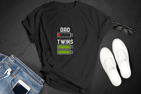 T-shirt papà con gemelli
